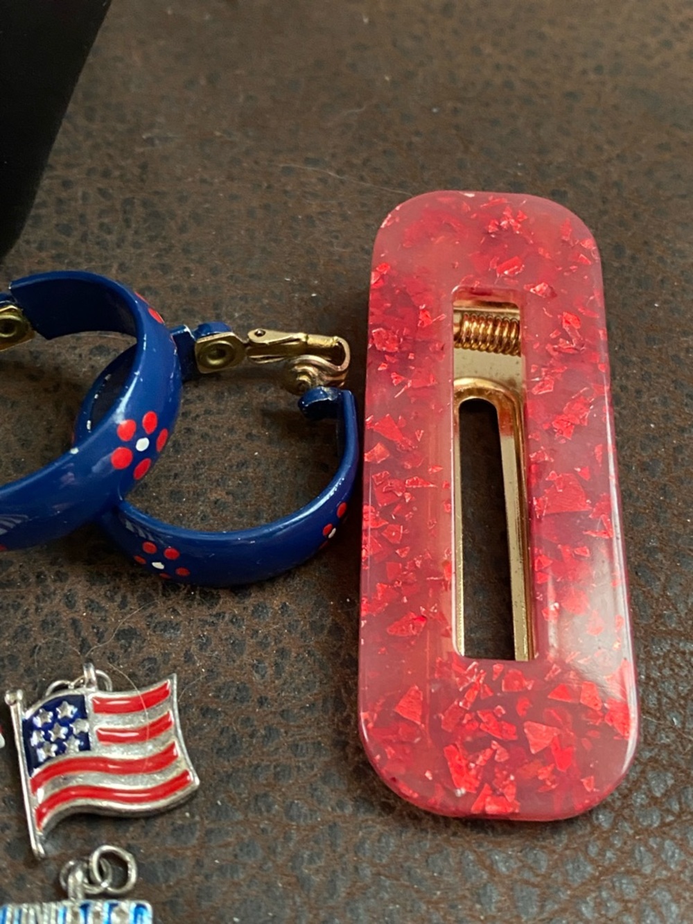 Patriotic Star Pendant Necklace, Charms, Earrings, Bracelets - Red, White & Blue - Picture 5 of 14